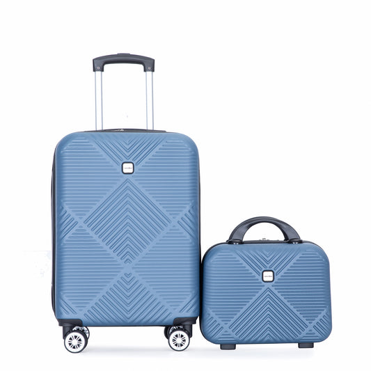 2Piece Luggage Sets ABS Lightweight Suitcase , Spinner Wheels,  (20/14) BLUE