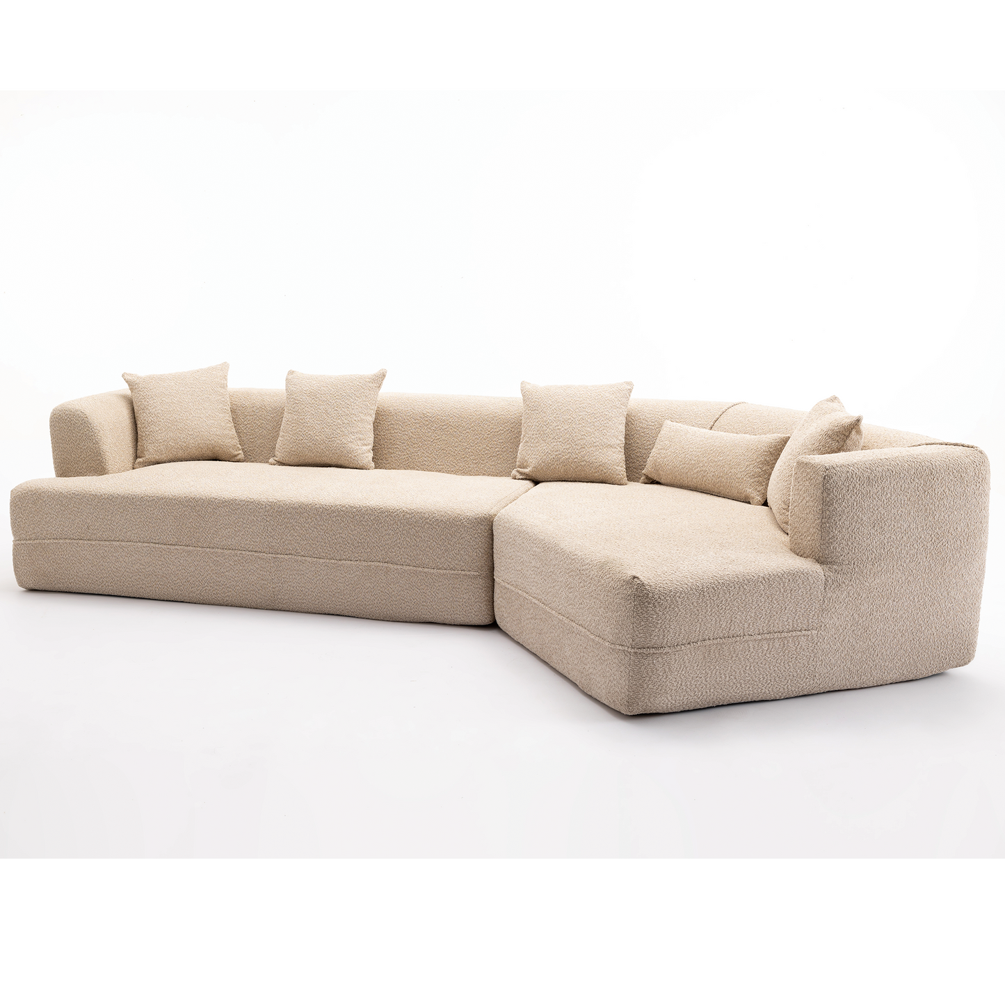 Modular sofa, modern minimalist style sofa,  upholstered ,  free combination, round fiber fabric, anti-wrinkle fabric,Dimension extension,Brown