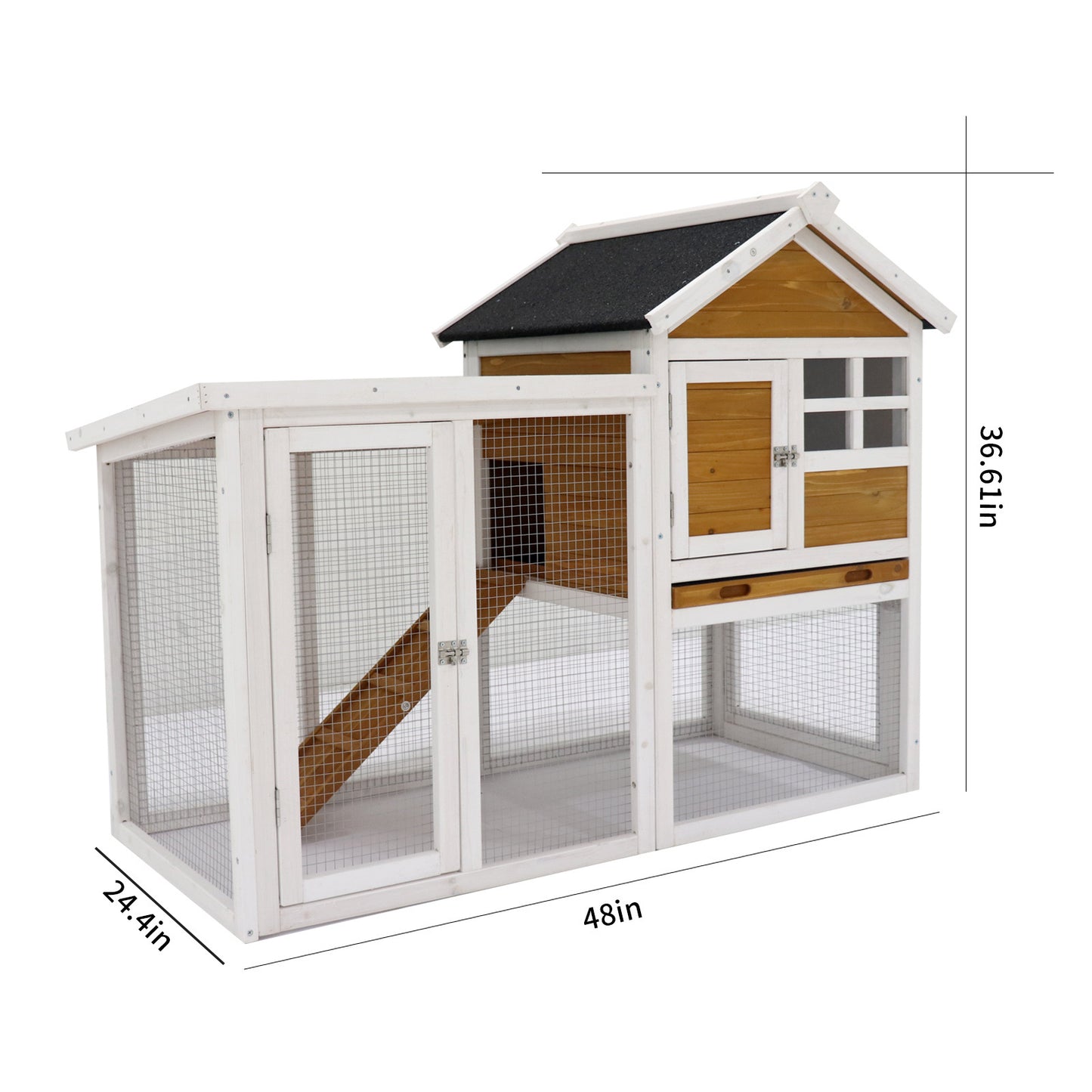 Deluxe Wooden Chicken Coop Hen House Rabbit Wood Hutch Poultry Cage Habitat