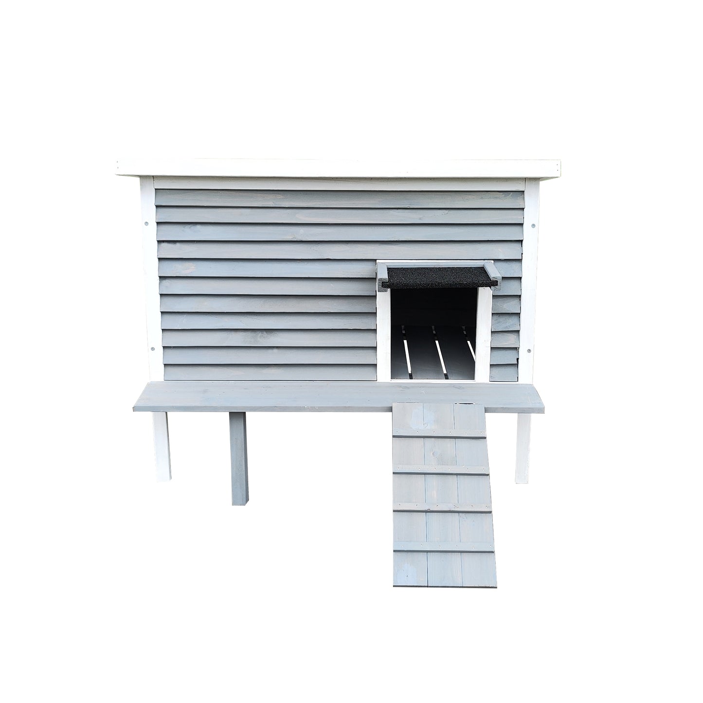 Outdoor Breathable Cat House for Outside Cats,Cat Shelter for Feral Cats with a Door,Porch Deck