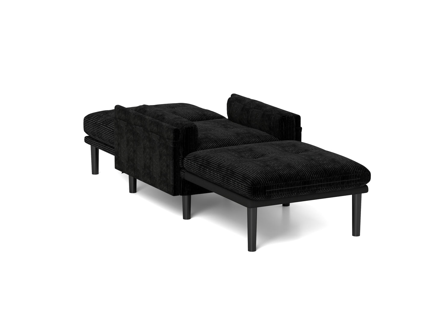 [SantaChoice] Black Multi-Functional Adjustable Sofa, Convertible Lounge Chair and Guest Bed