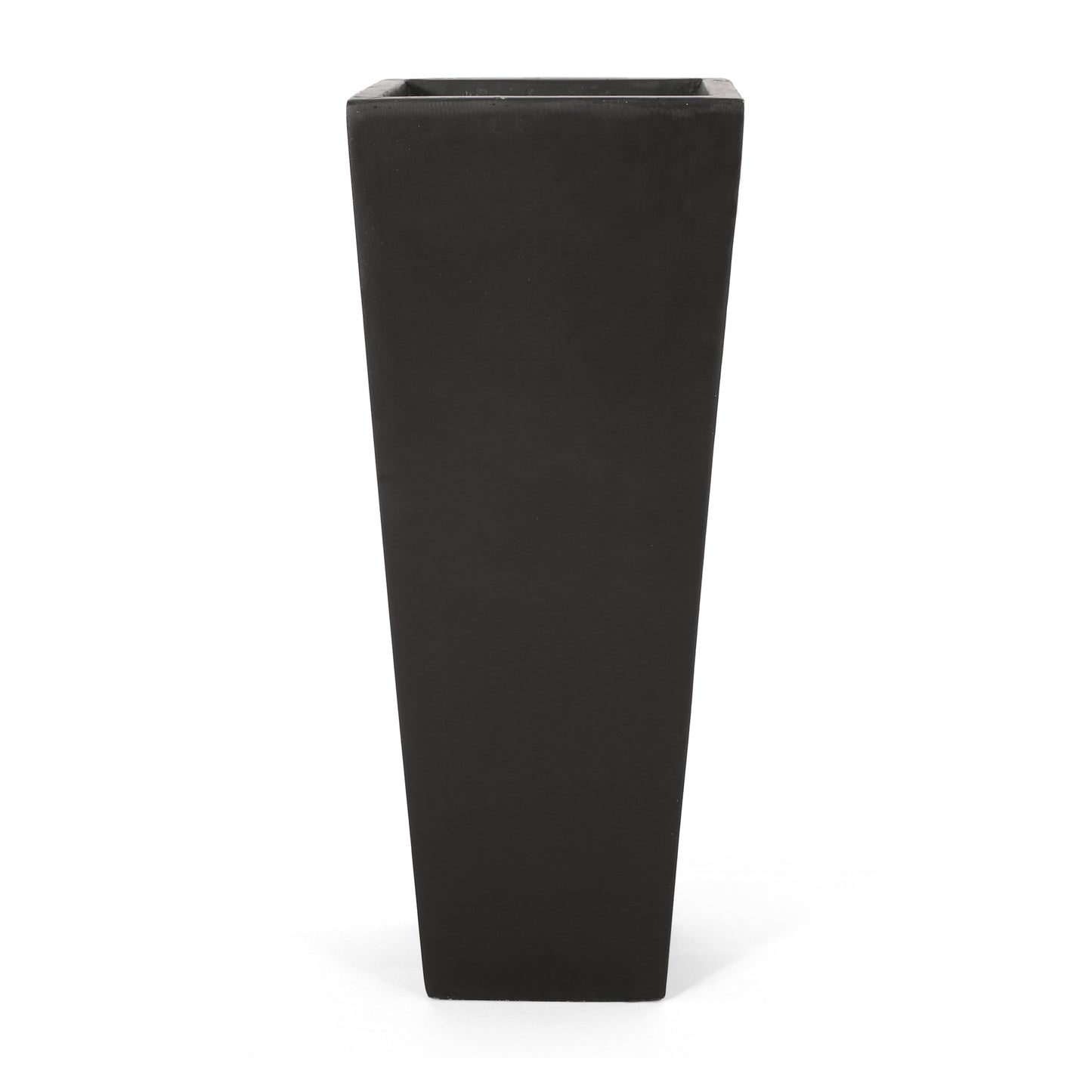 13" x 32.5" Outdoor Modern MGO Cast Stone Planter, Black