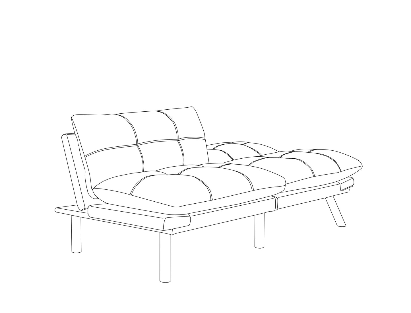 [SantaChoice] Cream Convertible Folding Modern sofa Bed