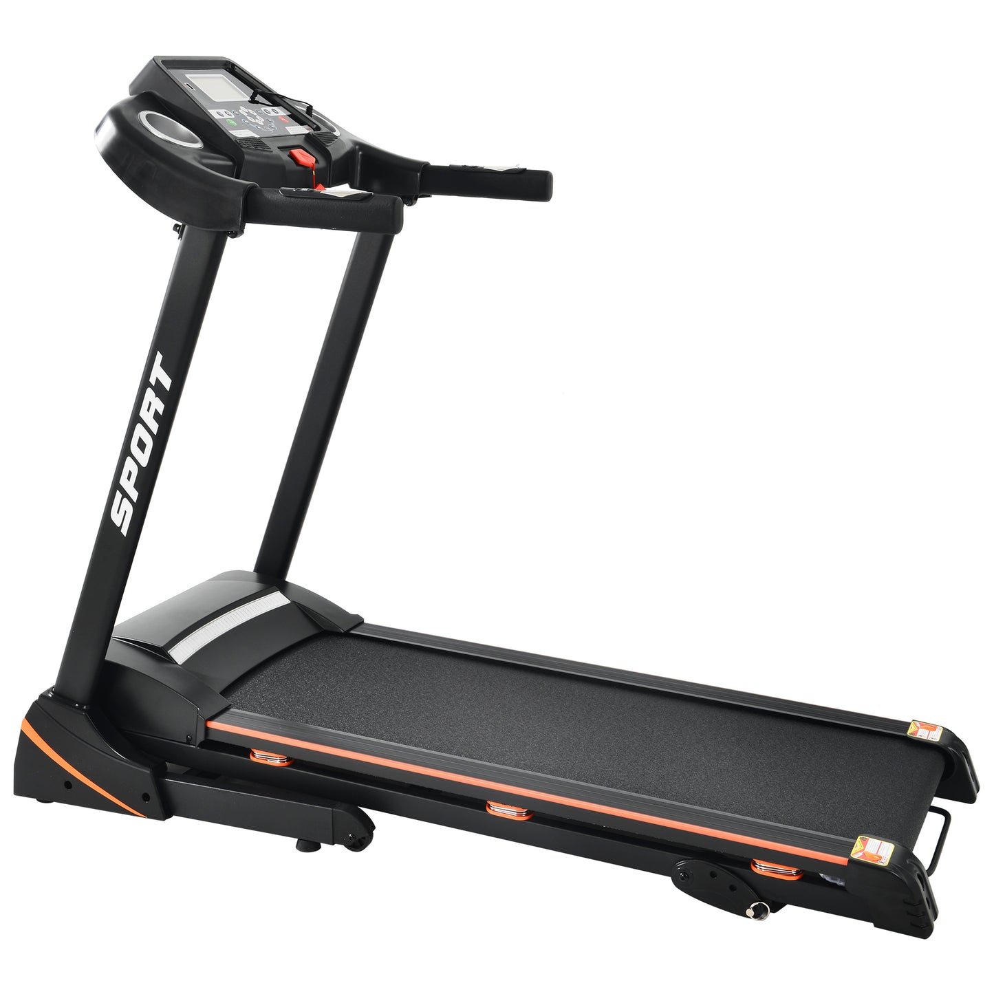 Folding Electric 3.5HP Treadmill With Incline Medium Running Machine Motorised LCD Gym 330lbs Folding Treadmill Electric Motorized Power 14.8KM/H Running Fitness Machine Gym(W54031811 Upgrade )