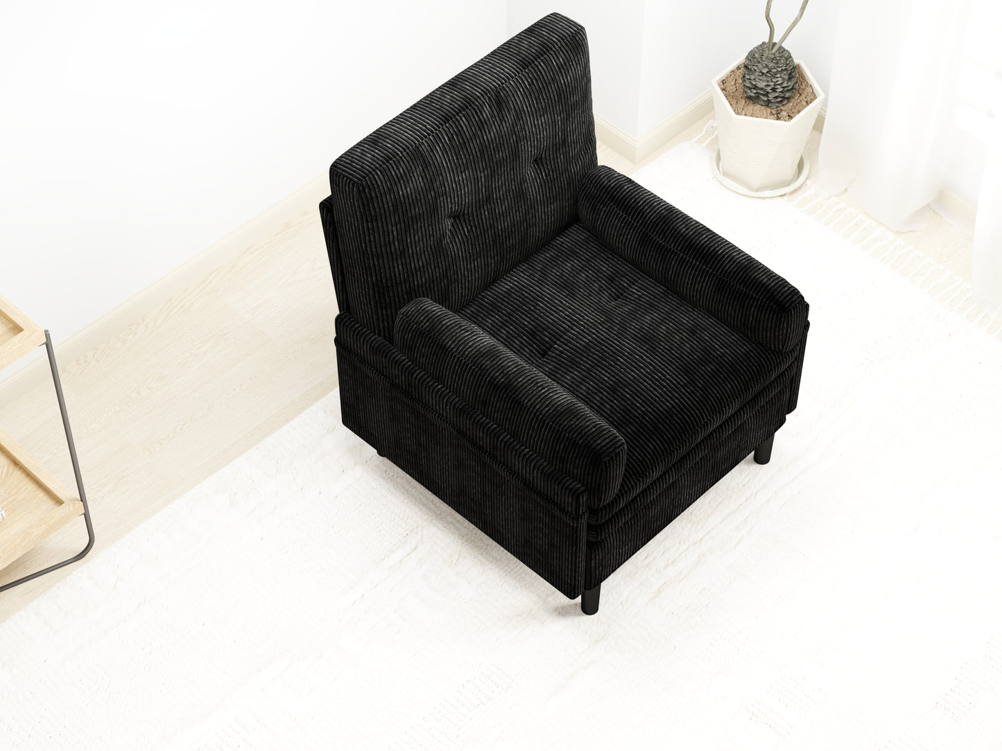 [SantaChoice] Black Multi-Functional Adjustable Sofa, Convertible Lounge Chair and Guest Bed