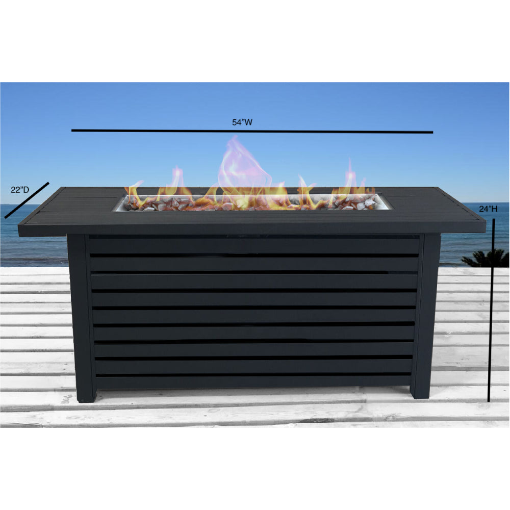 Steel Propane/Natural Gas Outdoor Fire Pit Table with Lid