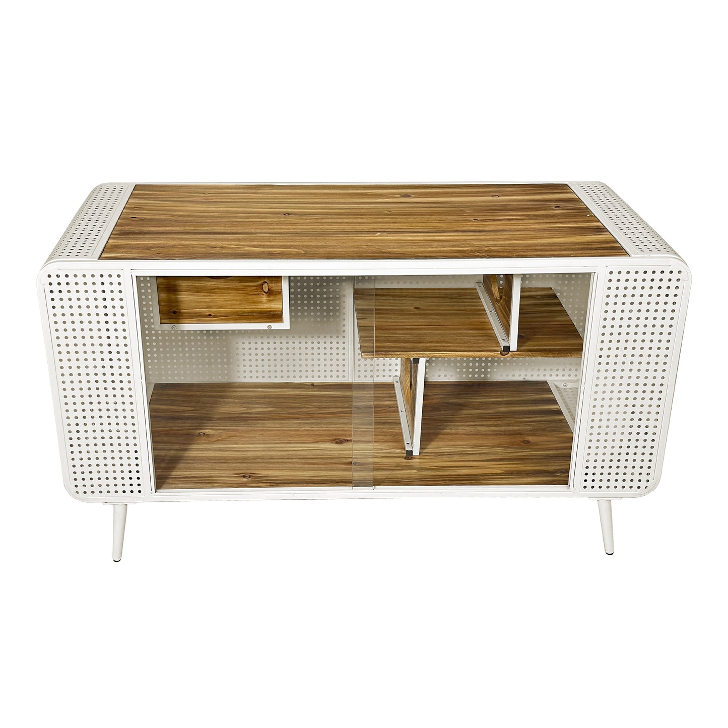 55.12 "Spacious Cat House with Tempered Glass, for Living Room, Hallway, Study and Other Spaces (White)