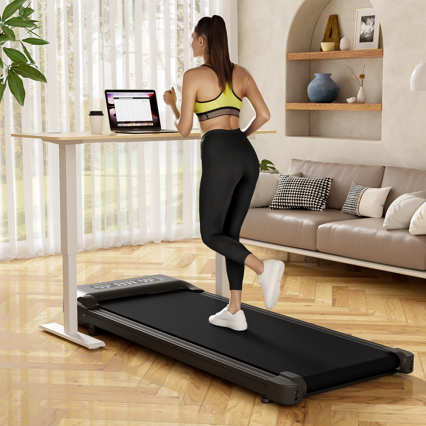 Walking Pad 300 lb Capacity, Desk Treadmill for Home Office, Protable Treadmill Under Desk, Walking Treadmills for Home,0.6 to 4.0 mph Portable Treadmill