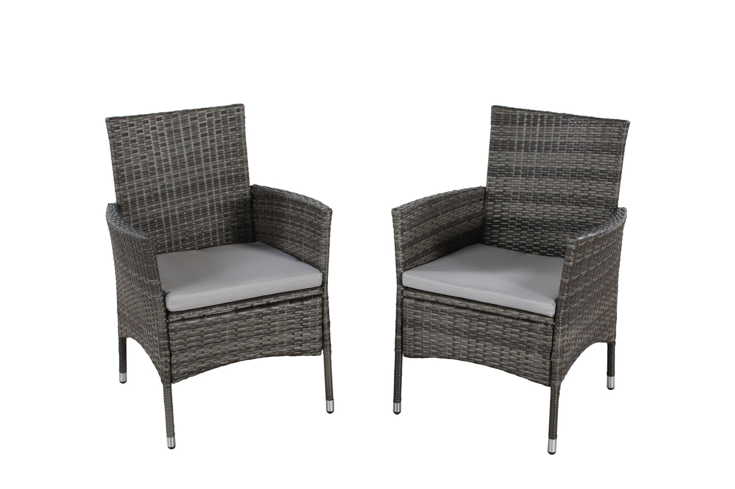 5-Pieces PE Rattan Wicker Patio Dining Set with Grey Cushions