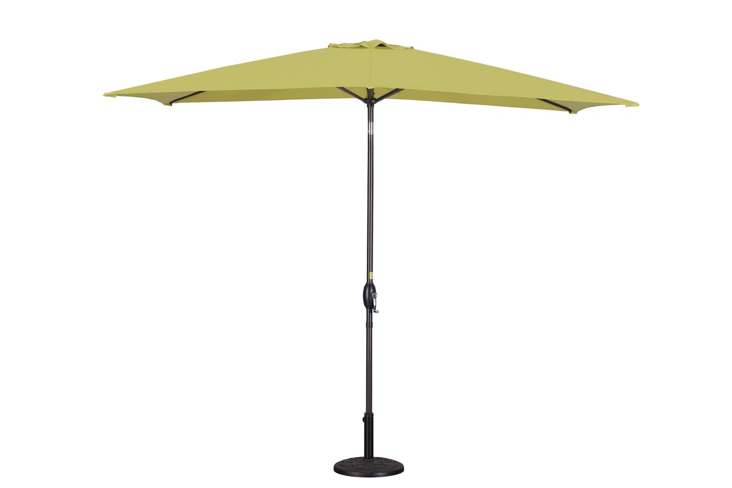 Rectangular Patio Umbrella 6.5 ft. x 10 ft. with Tilt, Crank and 6 Sturdy Ribs for Deck, Lawn, Pool in LIME GREEN