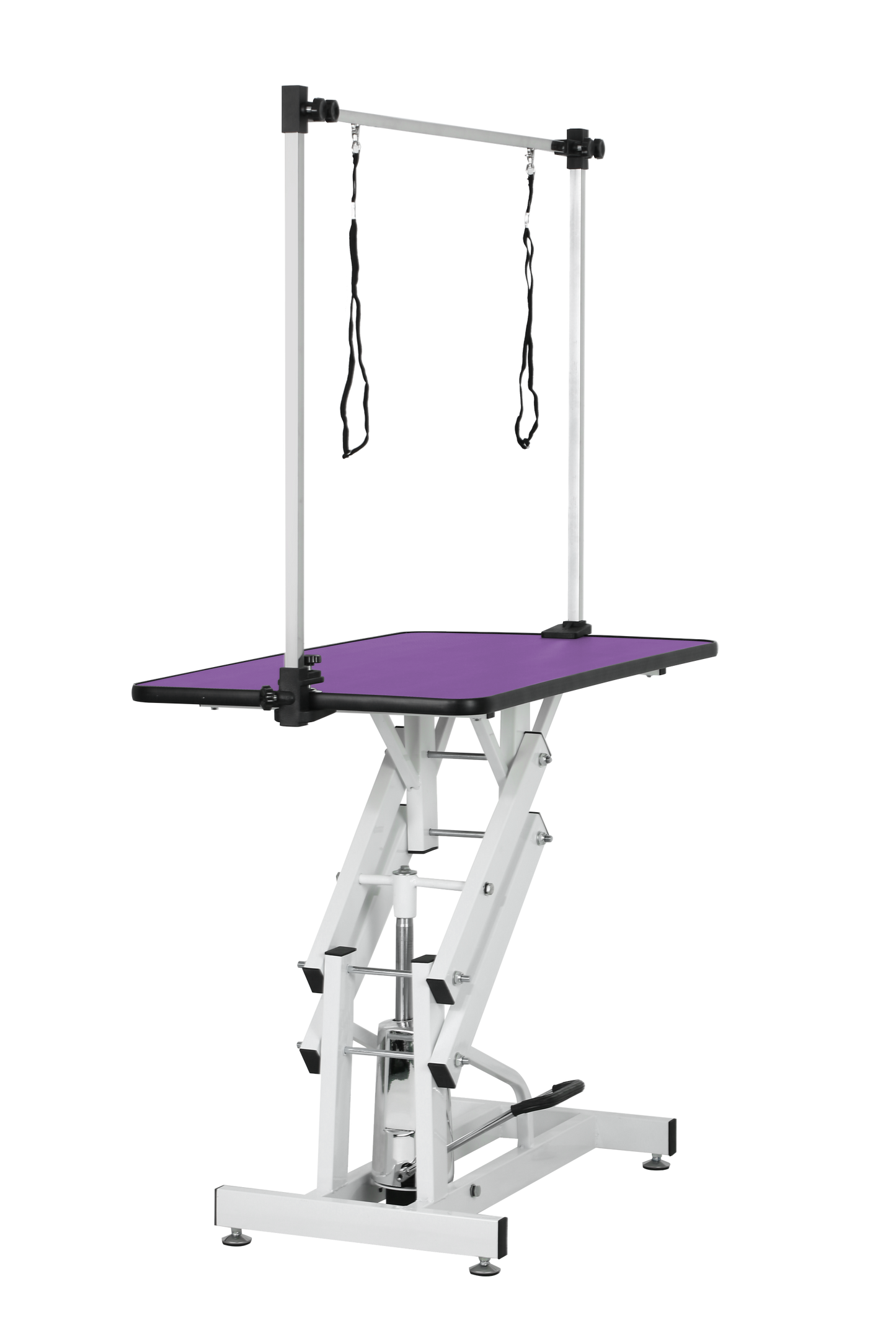 42.5INCH HYDRAULIC PET GROOMING TABLE WITH "H" ARM PURPLE