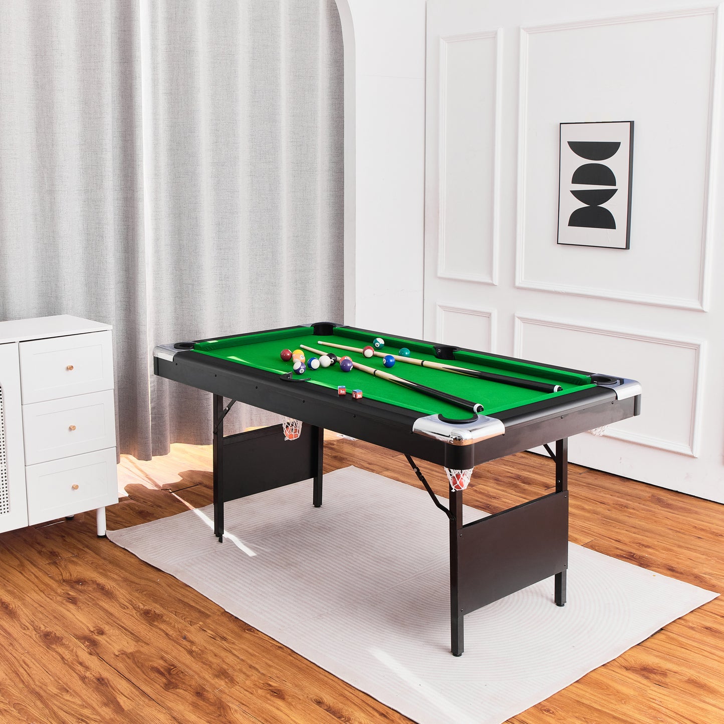 5.5FT Billiard Table, 1.67M pool table,billiards,5.5FT game table,Children's game table,table games,family movement, children's billiard table, children's pool table, small pool table