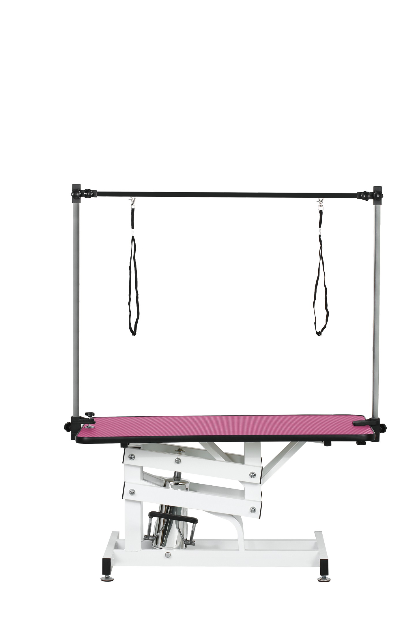 42.5INCH HYDRAULIC PET GROOMING TABLE WITH "H" ARM PINK