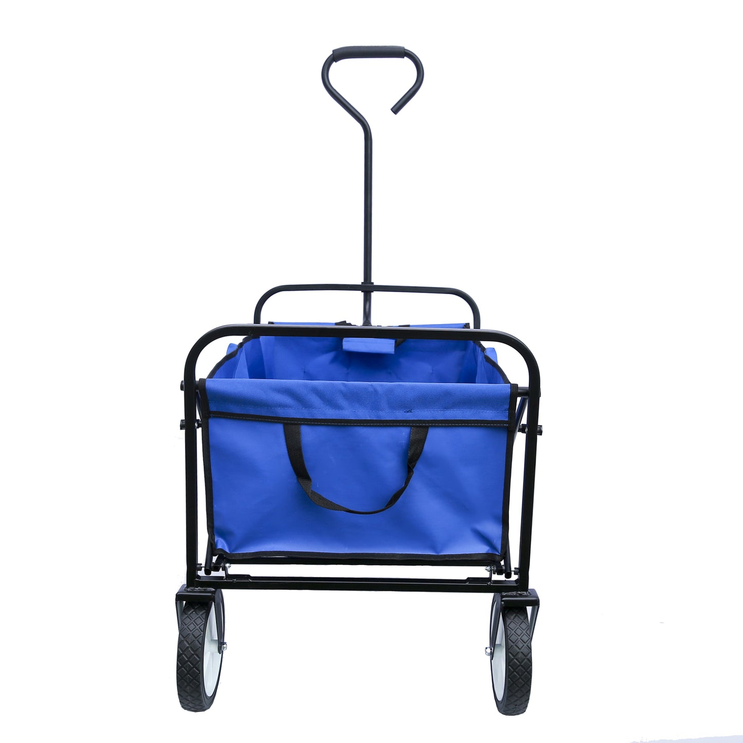 Folding Wagon Garden Shopping Beach Cart (Blue)