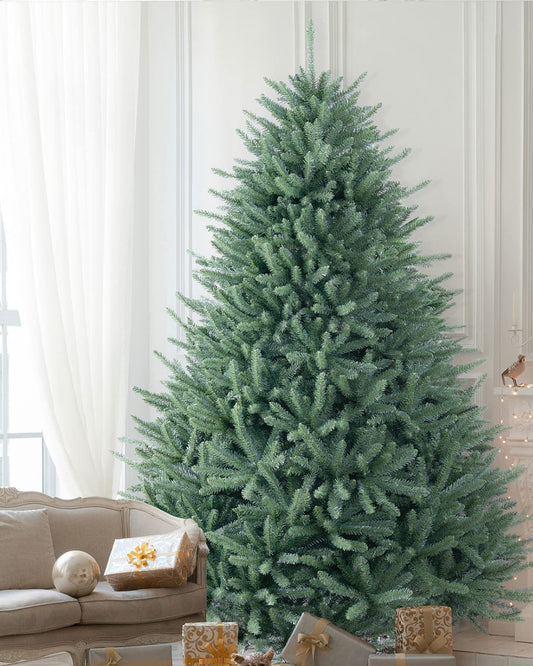 7.5ft Premium Artificial Christmas Tree, Reinforced Metal Hinges, Foldable Base, Blue Spruce Xmas Tree for Indoor and Outdoor