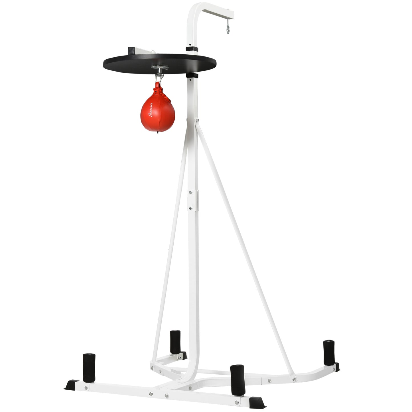 Soozier 2 in 1 Punching Bag Stand, Adjustable Height Heavy Bag Stand with Weighted Base and Speed Bag, Freestanding for Home Gym