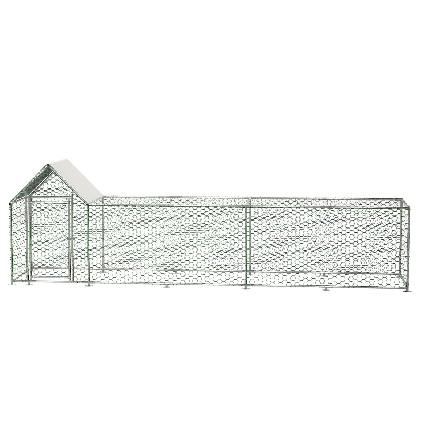 16x3FT Metal Chicken Coop Run Backyard Hen House Poultry Habitat Cage w/Cover