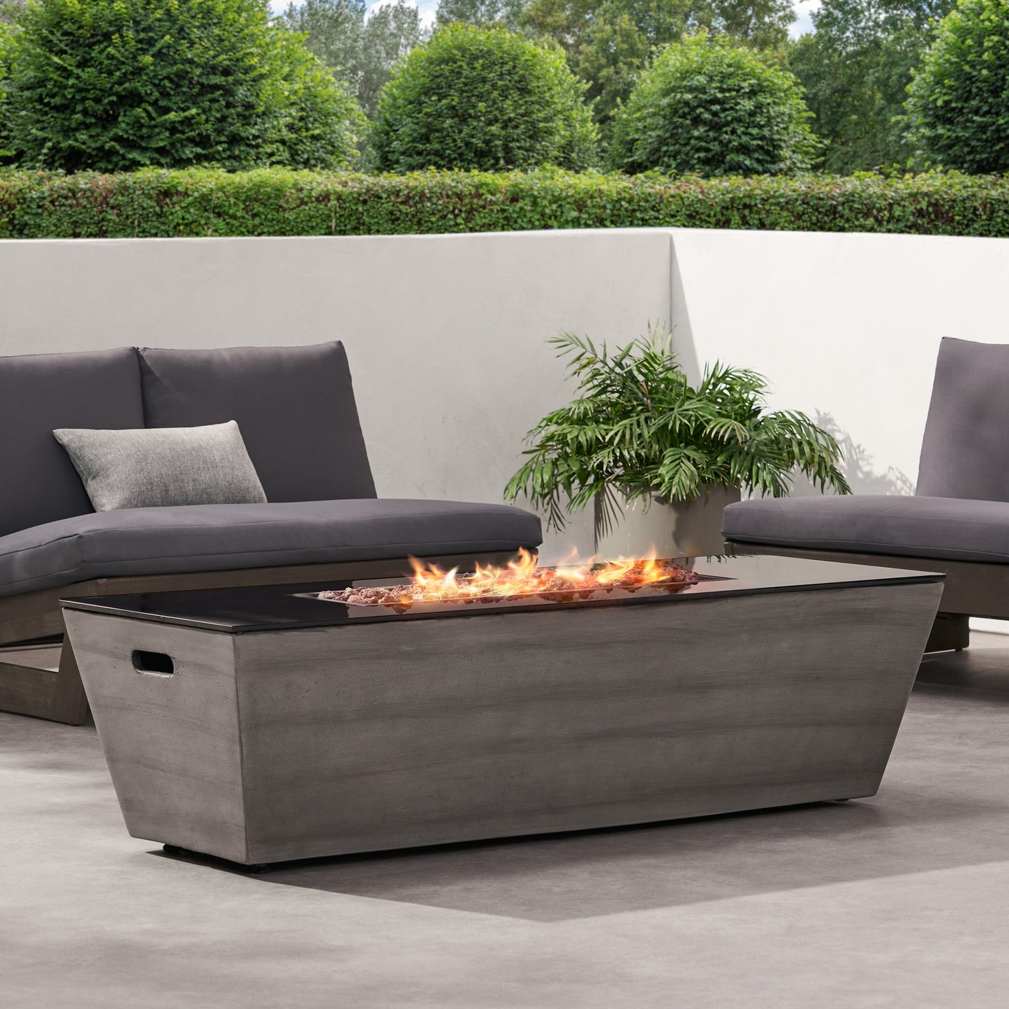 56" RECTANGLE MGO FIRE PIT - 50 000 BTU