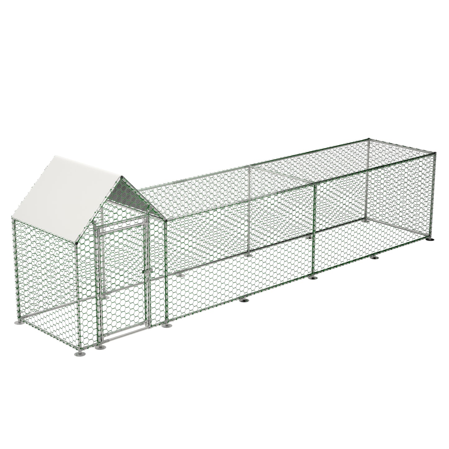 16x3FT Metal Chicken Coop Run Backyard Hen House Poultry Habitat Cage w/Cover