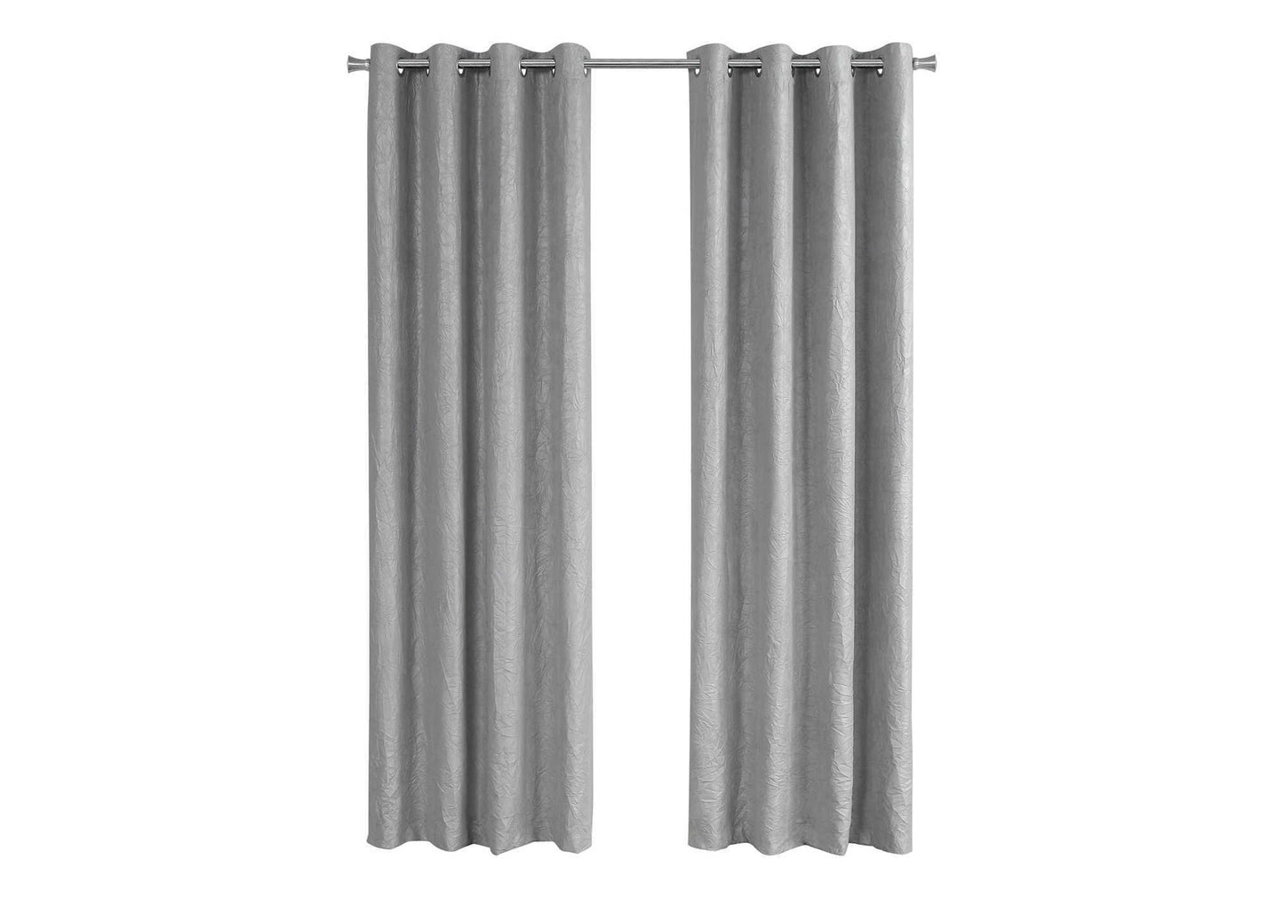 Curtain Panel, 2pcs Set, 54'w X 84'l, Room Darkening, Grommet, Living Room, Bedroom, Kitchen, Grey Micro Suede, Contemporary, Modern