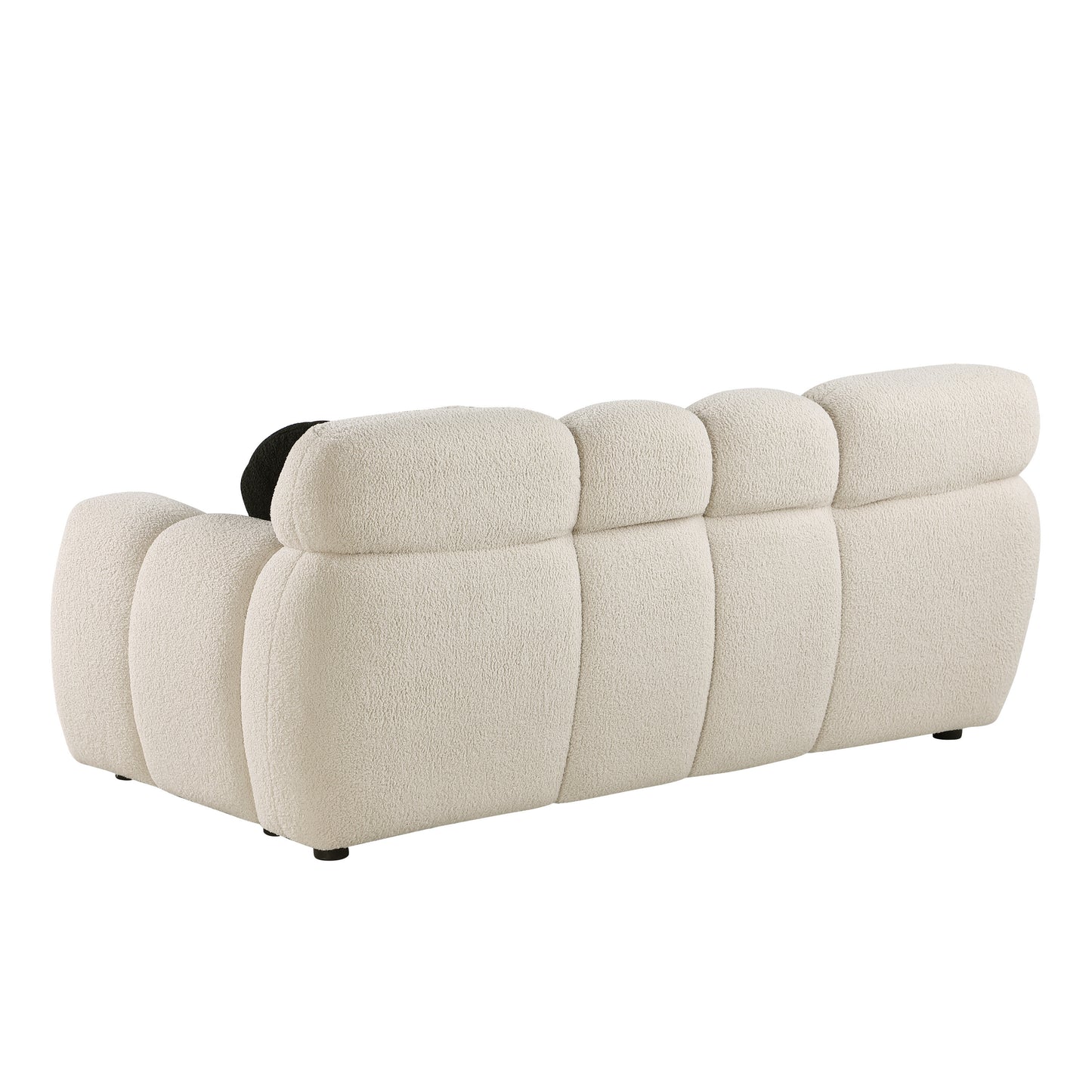 [SantaChoice] 64.96 length ,35.83" deepth ,human body structure for USA people,  marshmallow sofa,boucle sofa ,2  seater, BEIGE  BOUCLE