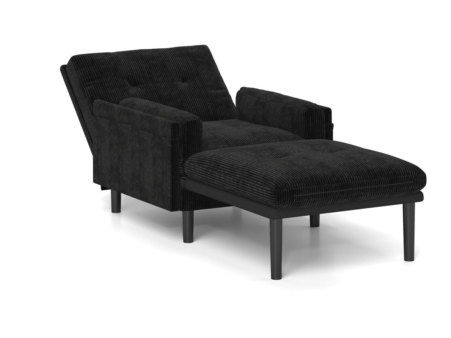 [SantaChoice] Black Multi-Functional Adjustable Sofa, Convertible Lounge Chair and Guest Bed