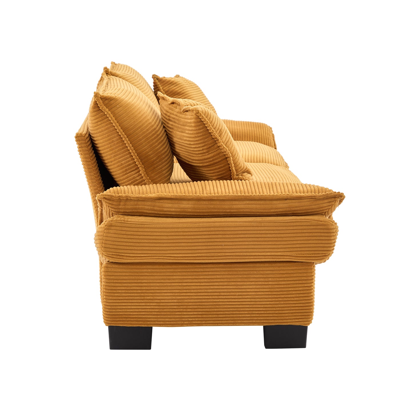 Corduroy Sofa Sleeper Couch Loveseat Sofa with Pillows Comfy Upholstered Deep Seat Sofa for Bedroom,Living Room,Apartment,Office,Dorm-Yellow Corduroy