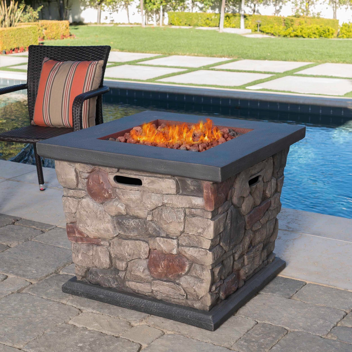 CARSON 30' SQUARE MGO FIRE PIT - 40,000 BTU