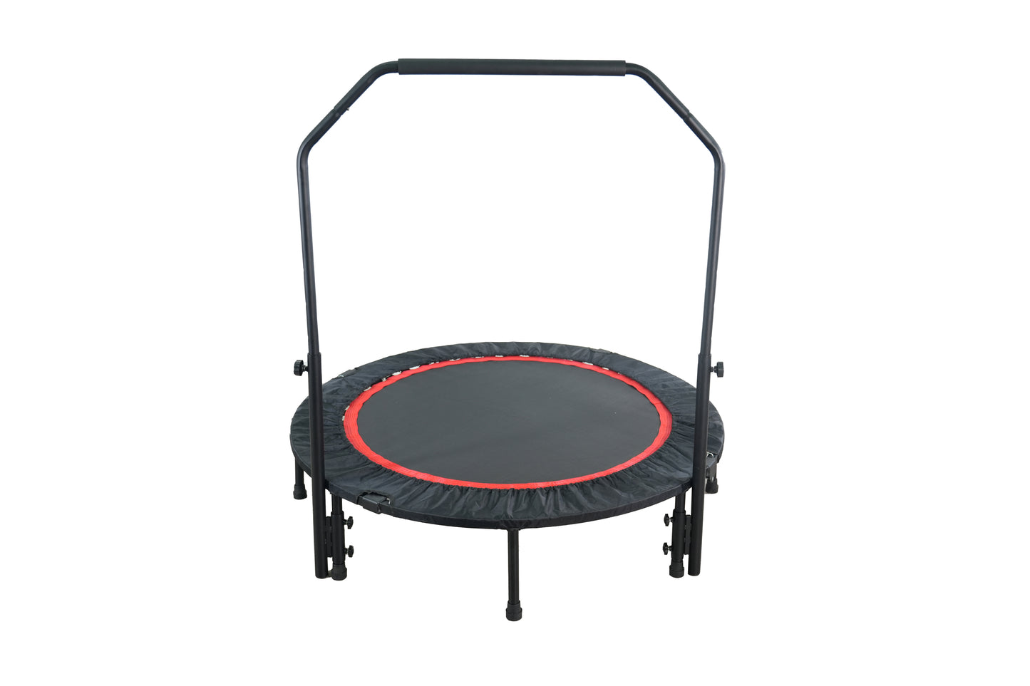 48" Foldable Mini Trampoline Max Load 300lbs, Fitness Rebounder with Adjustable Foam Handle, Exercise Trampoline for Adults Indoor/Garden Workout, Xmas Christmas Gift