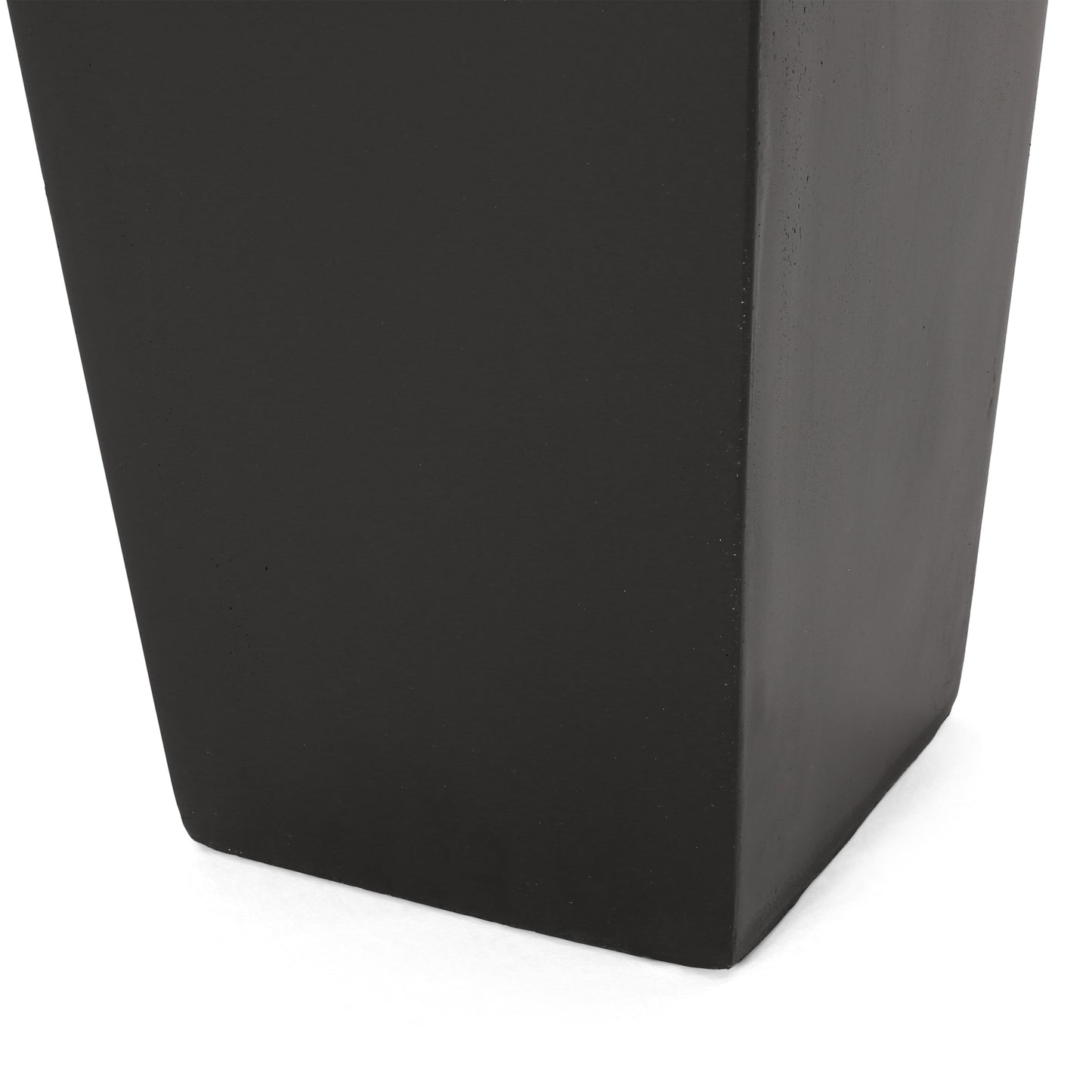 13" x 32.5" Outdoor Modern MGO Cast Stone Planter, Black