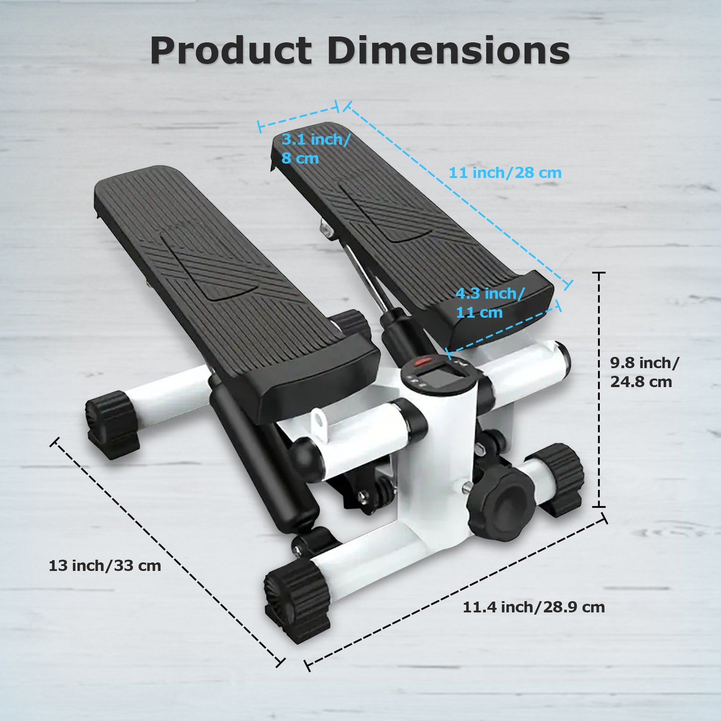 Mini Steppers for Exercise Mini Stair Stepper for Home with Resistance Bands Stepper  with LCD Monitor