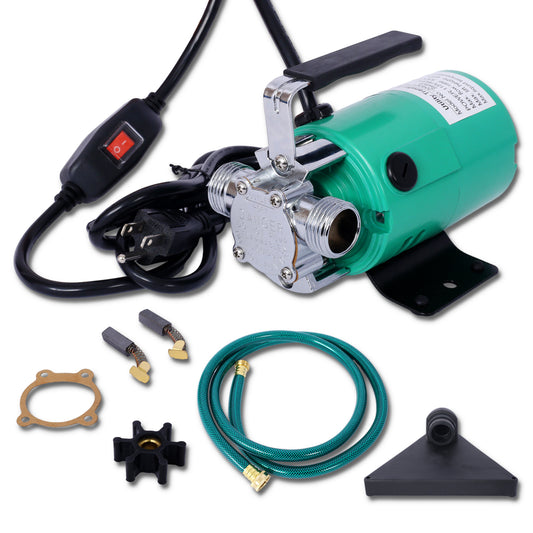 Water Transfer Pump, 115V 330 Gallon Per Hour - Portable Electric Utility Pump with ON/OFF Switch and 6' Water Hose Kit - Remove Water From Garden, Hot Tub, Pool, Aquariums, and More