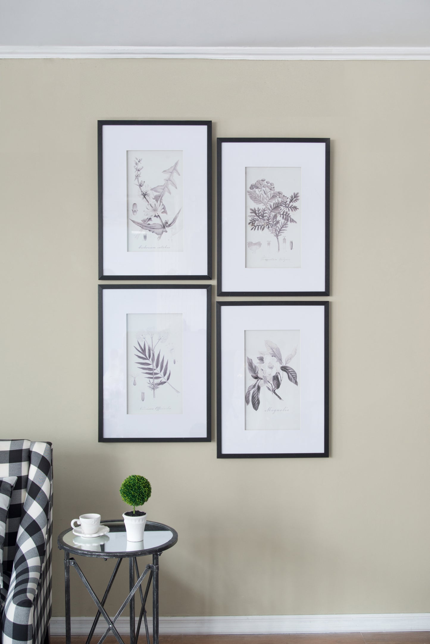 Set of 4 Botanical Wall Art Prints, Home Decor for Living Room, Dining Room, Bedroom, Hallway, 20' x 28'