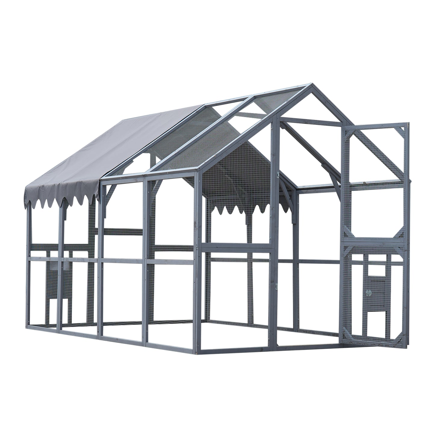 Outdoor Chicken Coop Enclosures 110" Large Kitten Playpen ,Upgrade Waterproof Cover-GREY