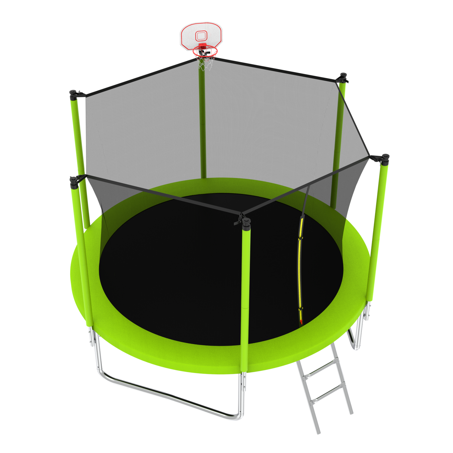 10FT Trampoline for Kids,  Basketball Hoop and Ladder, Outdoor Kids Trampoline with Safety Enclosure,Fast Assembly for Backyard Fun,ASTM Approved