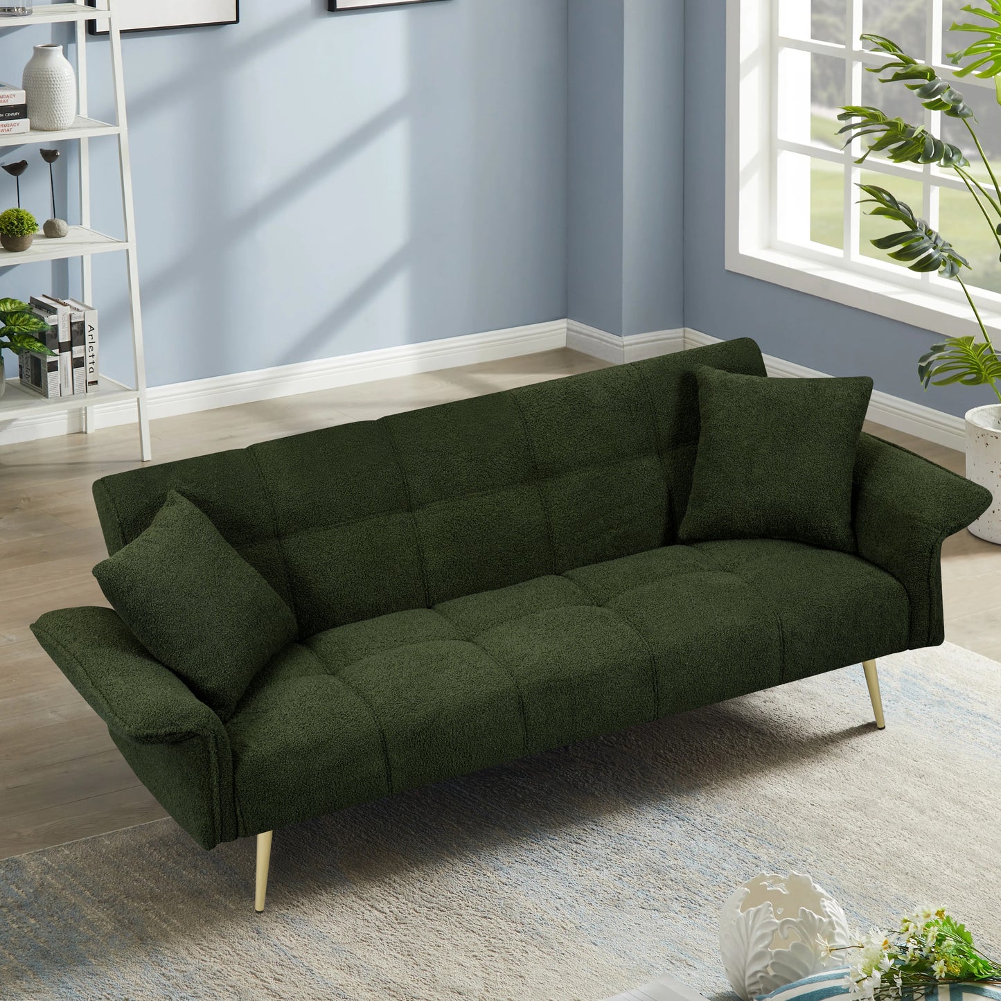 [SantaChoice] 70.1 "futon sofa bed, convertible double sofa bed with folding armrests for living rooms and small Spaces