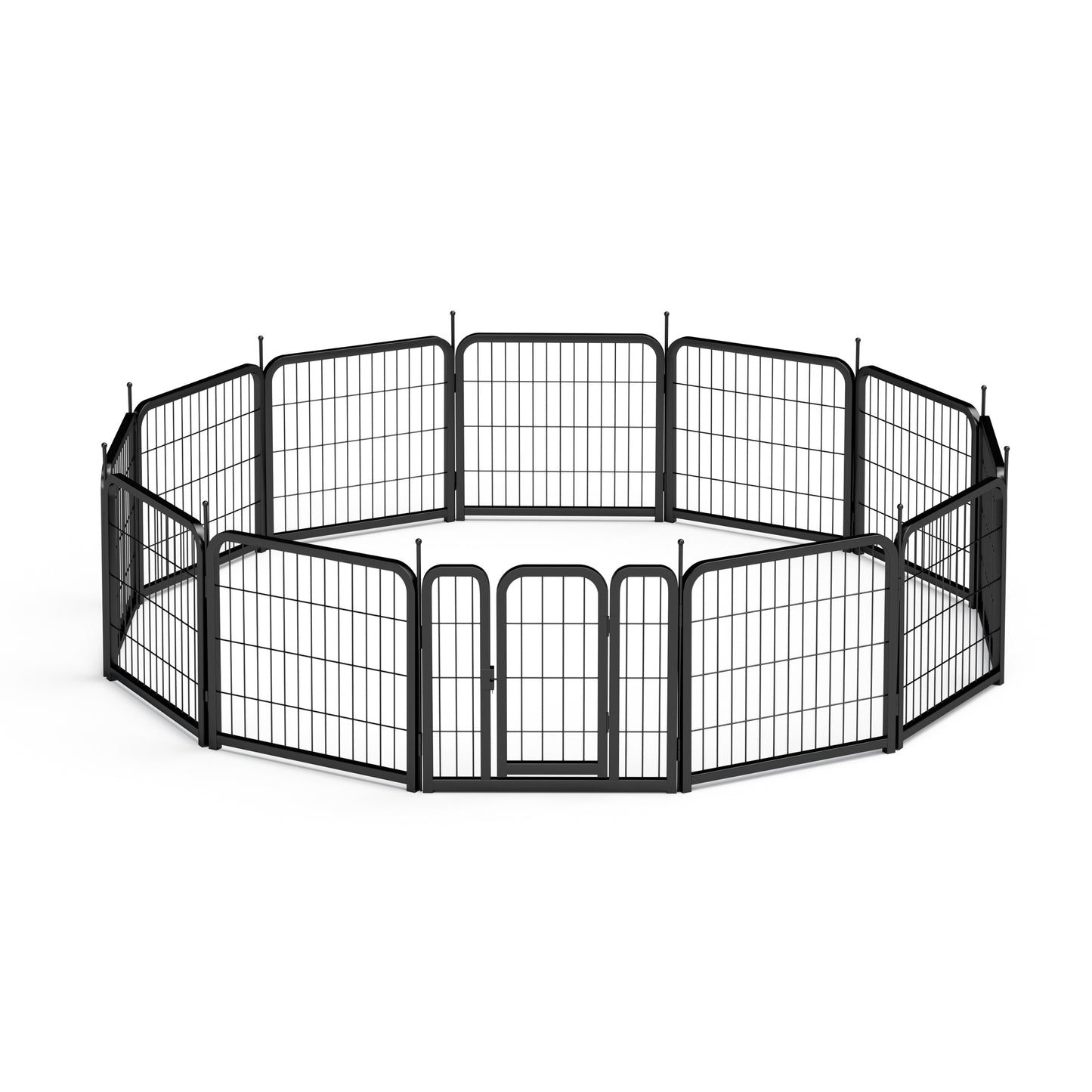 Dog Playpen Outdoor, 12 Panel Dog Fence 24" Pet Pen for Small Dogs Pet Exercise Pen for Puppy/Rabbit/Small Animals Portable Playpen for RV Camping Garden Yard, Indoor. Black, 22.2'' W x 23.6'' H.