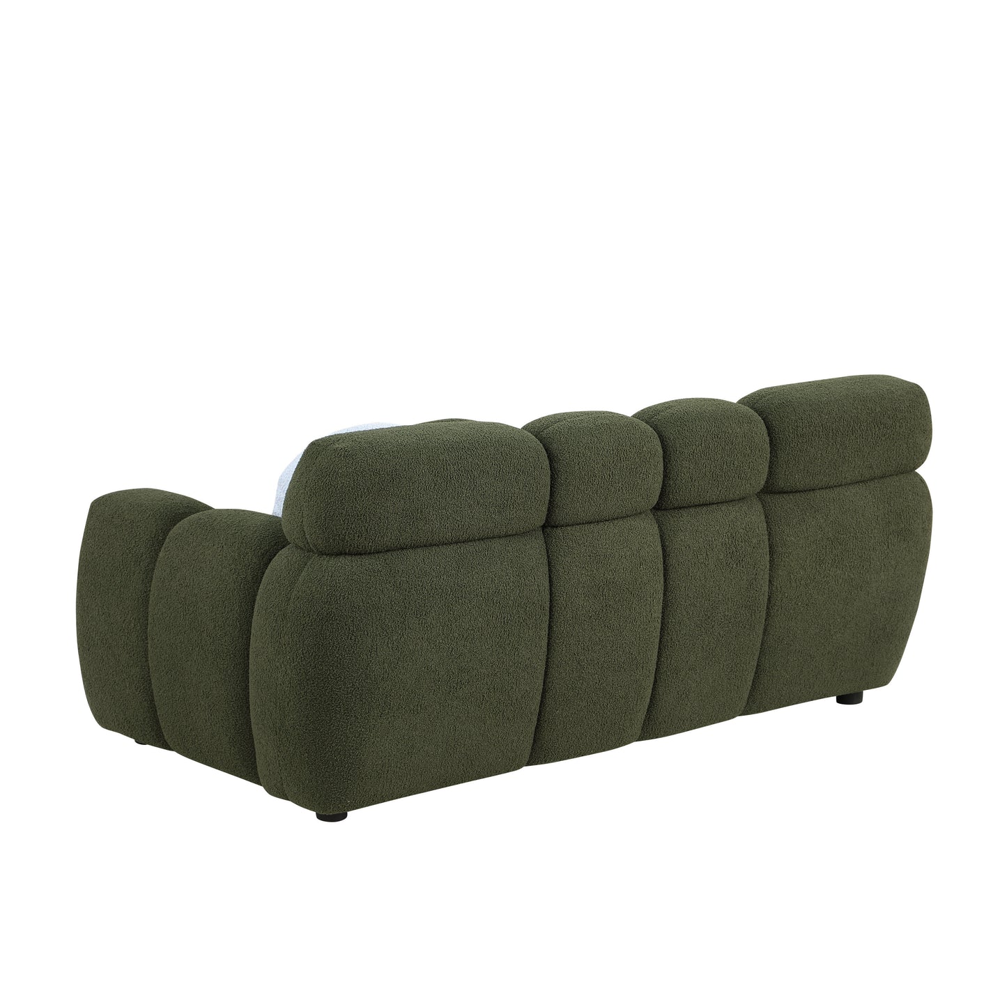 64.96 length ,35.83" deepth ,human body structure for USA people,  marshmallow sofa,boucle sofa ,2  seater, olive green  BOUCLE