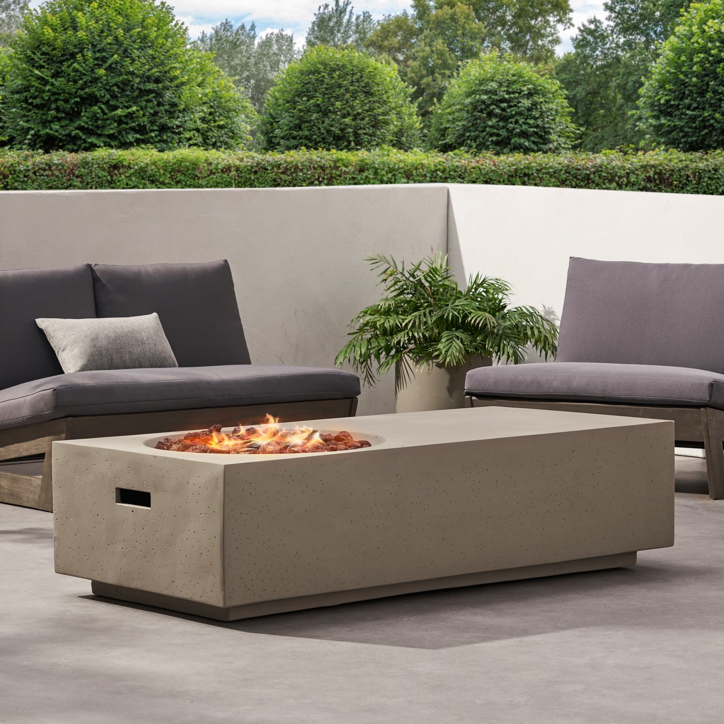 RECTANGLE 14.75" MGO FIRE PIT - 50 000 BTU