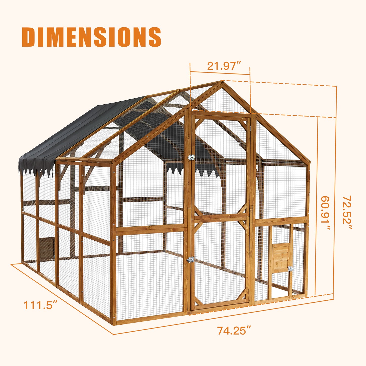 Outdoor Chicken Coop Enclosures 110" Large Kitten Playpen,Upgrade Waterproof Cover