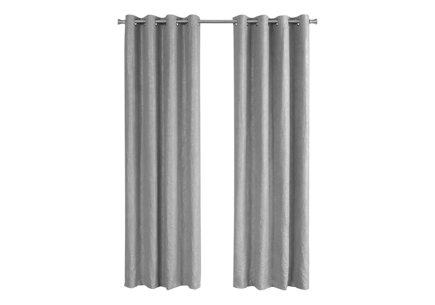 Curtain Panel, 2pcs Set, 54'w X 95'l, Room Darkening, Grommet, Living Room, Bedroom, Kitchen, Grey Micro Suede, Contemporary, Modern