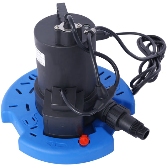 1/3 HP Automatic Swimming Pool Cover Pump 120 V Submersible with 3/4 Check Valve Adapter 2500 GPH Water Removal for Pool, Hot Tubs, Rooftops, Water Beds and more