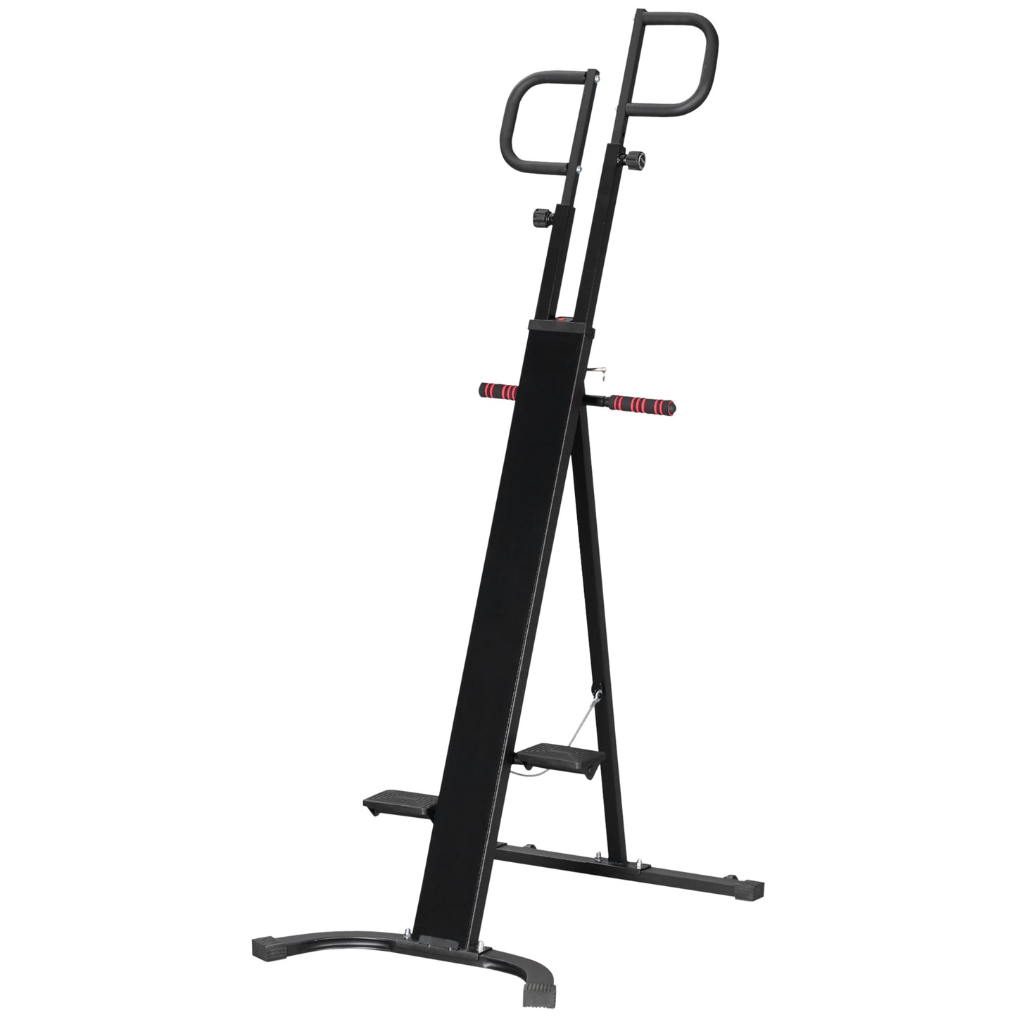 Soozier Folding Vertical Climber Exercise Machine, Height Adjustable Climbing Machine, Stair Stepper with LCD Monitor and Transport Wheels for Full Body Workout