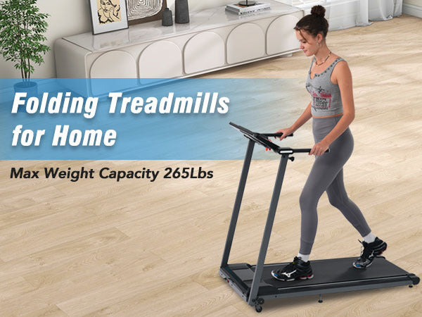 NEW Folding Treadmills Walking Pad Treadmill for Home Office -2.5HP Walking Treadmill With Incline 0.5-7.5MPH 265LBS Capacity Treadmill for Walking Running