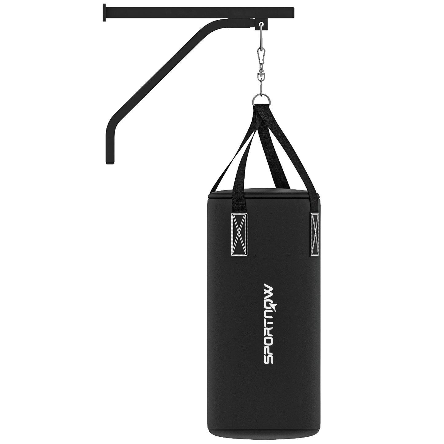 Soozier Unfilled Punching Bag for Adults, Heavy Bag Wall Mount Set with Bracket, Boxing Gloves, Hand Wraps and 360° Swivel Hook for Muay Thai and MMA Training