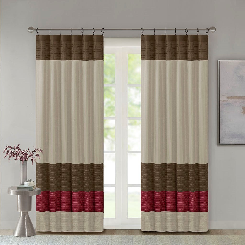 Polyoni Pintuck Curtain Panel(Only 1 Pc Panel)