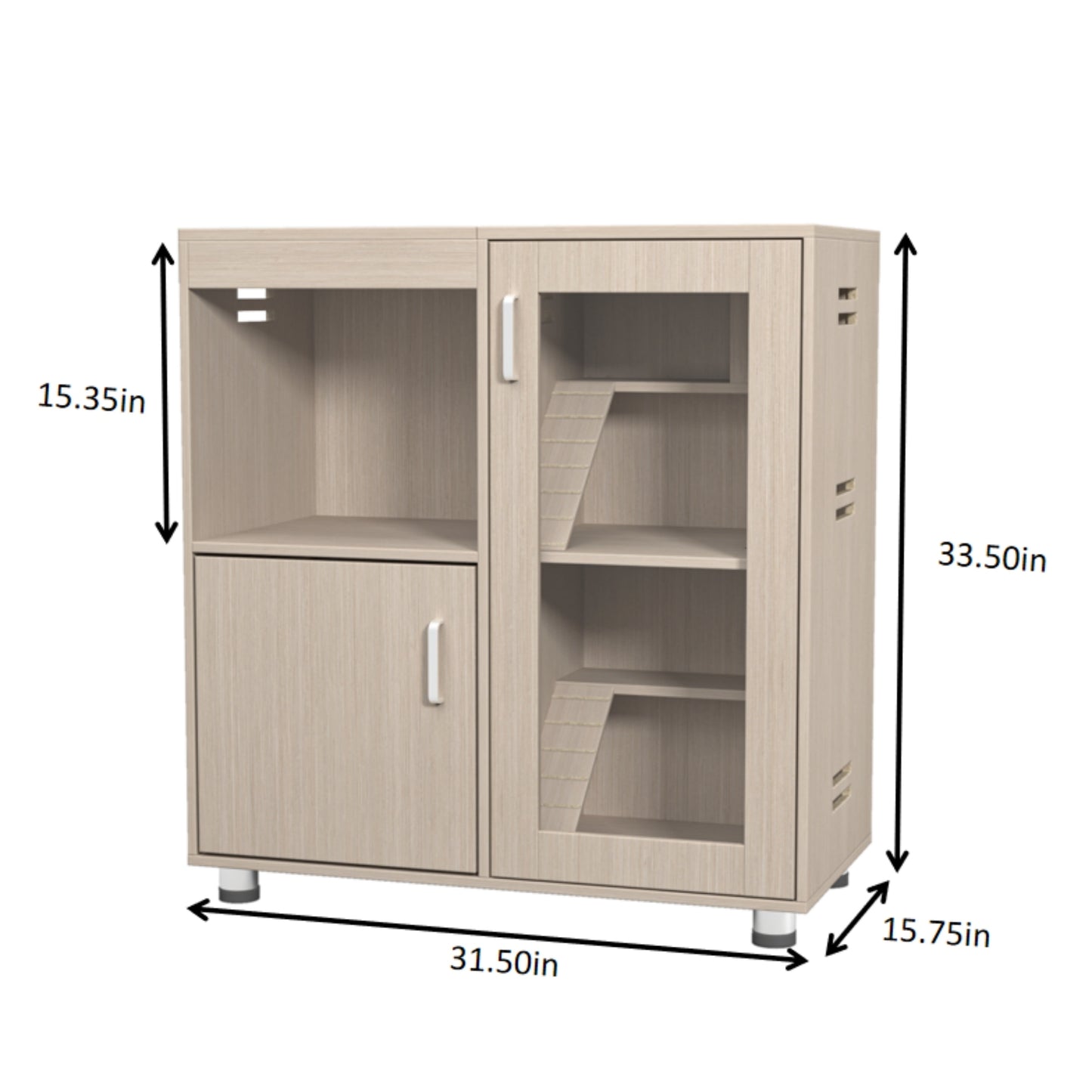 Guinea Pig Cages,4-Tier Hamster Cage Wood with Storage Cabinet, House for Rat Chinchilla, Openable Top, Acrylic Windows, Living World Deluxe Habitat X-Large