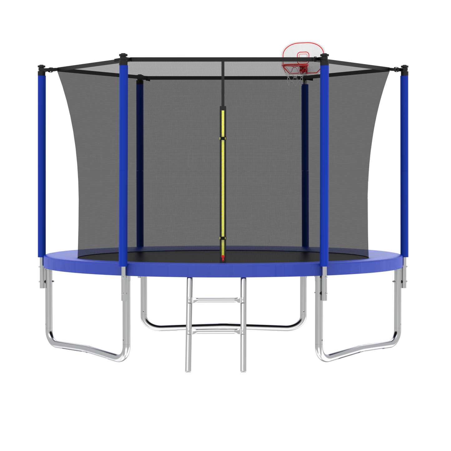 10FT Trampoline for Kids,  Basketball Hoop and Ladder, Outdoor Kids Trampoline with Safety Enclosure,Fast Assembly for Backyard Fun,ASTM Approved