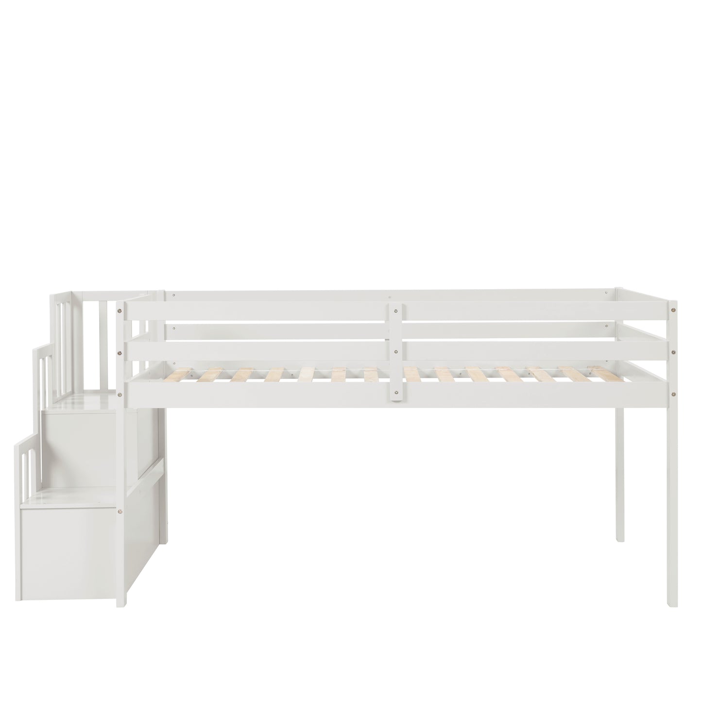 Loft bed with staircase , White