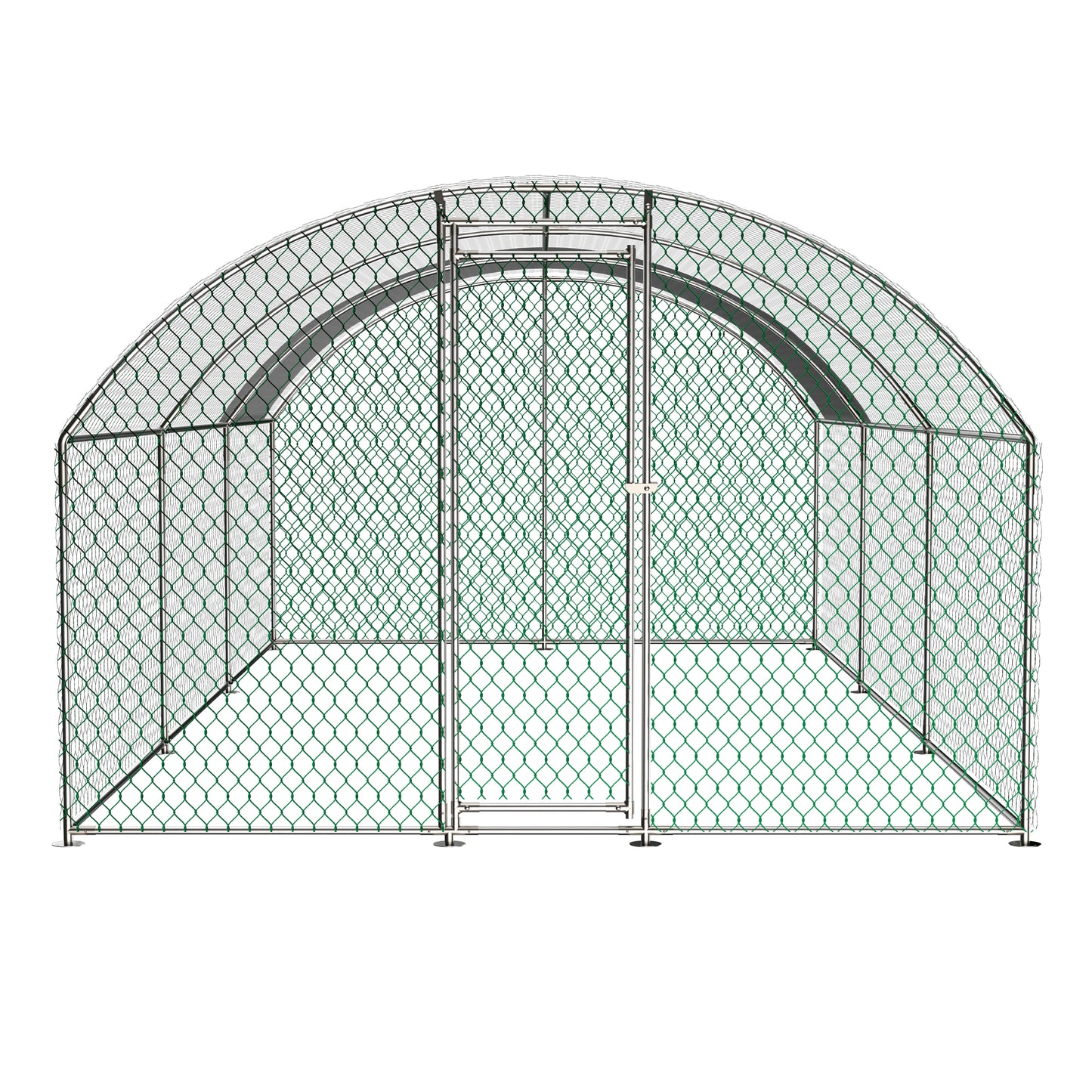 Large Chicken Coop Metal Chicken Run with Waterproof and Anti-UV Cover, Dome Shaped Walk-in Fence Cage Hen House for Outdoor and Yard Farm Use, 1" Tube Diameter, 9.84' x 19.68' x 6.56'